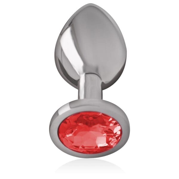 INTENSE - ALUMINUM METAL ANAL PLUG WITH RED CRYSTAL SIZE L 3